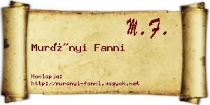 Murányi Fanni névjegykártya